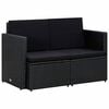 vidaXL Dvivietė sodo sofa su pagalvėlėmis, juodos spalvos, poliratanas