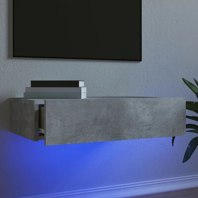 vidaXL Televizoriaus spintelė su LED lemputėmis, betono, 60x35x15,5cm