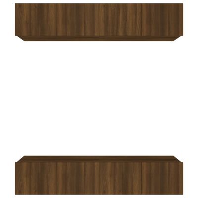 vidaXL TV spintelės, 4vnt., rudos ąžuolo, 80x30x30cm, mediena