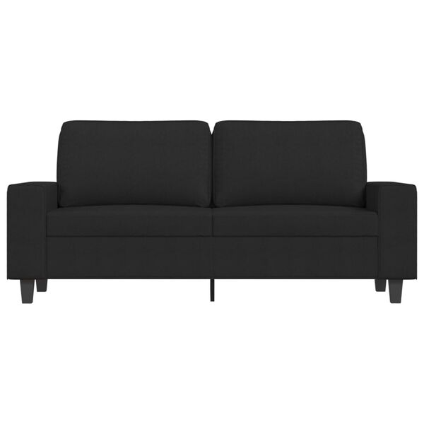 vidaXL Dvivietė sofa, juodos spalvos, 140cm, audinys