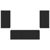 vidaXL TV sieninio kabineto komplektas 4 pcs Juoda Apdirbta mediena