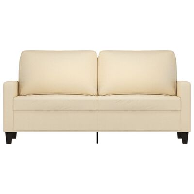 vidaXL Dvivietė sofa, kreminės spalvos, 140cm, audinys