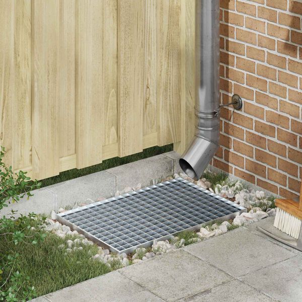 vidaXL Grotelės Sidabro 60 x 40 x 2 cm Kar&scaron;tojo cinkavimo plienas