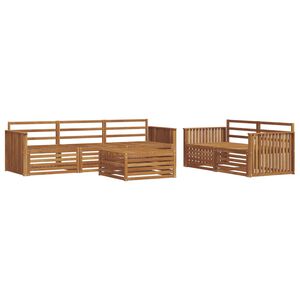 vidaXL Lauko sofos komplektas 6 pcs Natūrali Kietos akacijos mediena