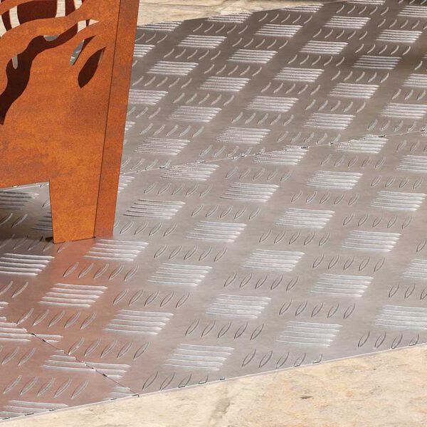 vidaXL Laiptų danga Stačiakampio 4 pcs Sidabro 100 x 50 cm Aliuminis