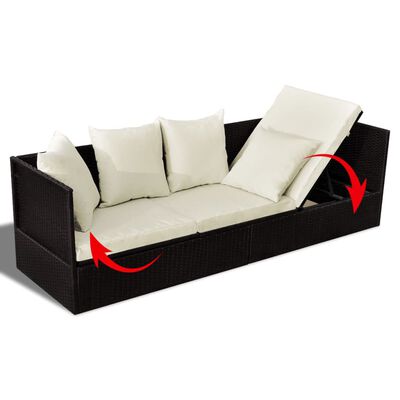 vidaXL Lauko sofa su pagalvėlėmis, poliratanas, ruda