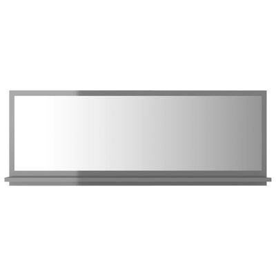 vidaXL Vonios kambario veidrodis, pilkas, 100x10,5x37cm, MDP, blizgus