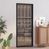 vidaXL Vidaus durys, juodos, 83x201,5cm, ESG stiklas ir aliuminis