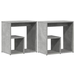 vidaXL &Scaron;oniniai staliukai, 2vnt., betono, 50x30x50cm, apdirbta mediena