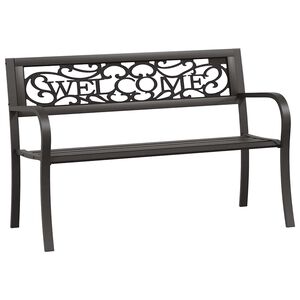 vidaXL Sodo suoliukas, juodos spalvos, 125cm, plienas