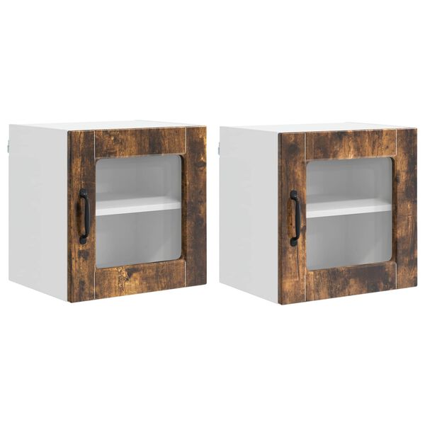 vidaXL Virtuvės spintelė 2 pcs Rūkyta ąžuolas 40 x 31 x 40 cm