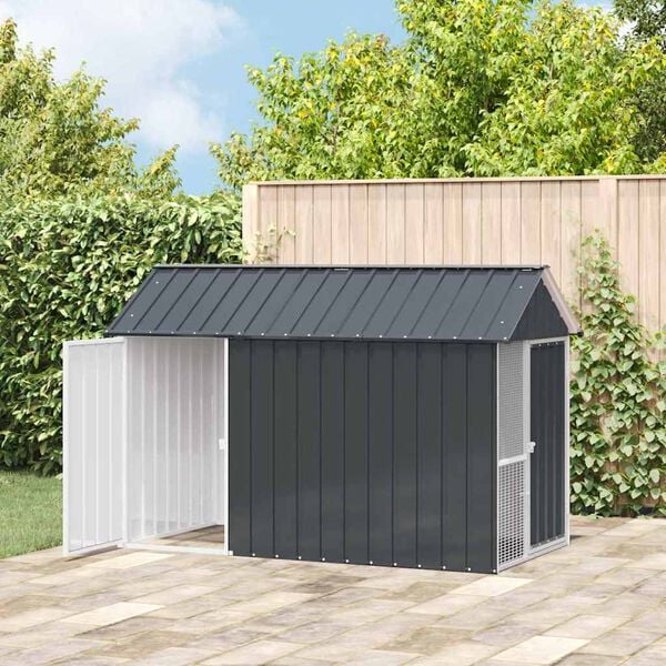 vidaXL Paukščių narvas su saugykla Antracitas 215 x 112 x 141 cm