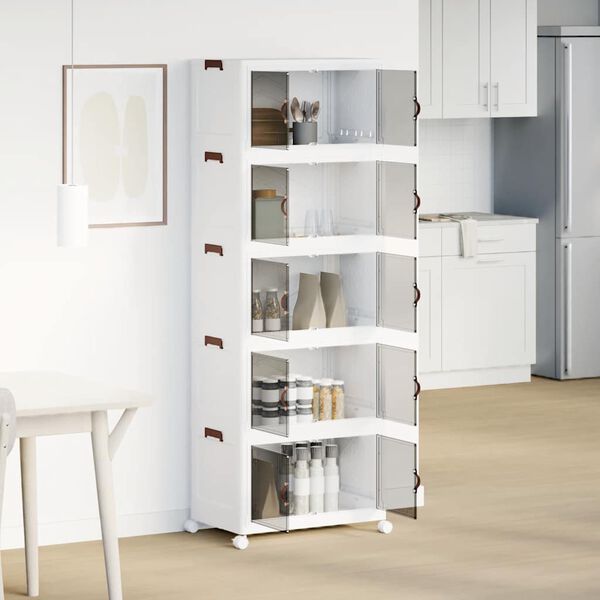 vidaXL Sukraunama daiktadėžė su ratukais, 75 L, 64x40x179 cm