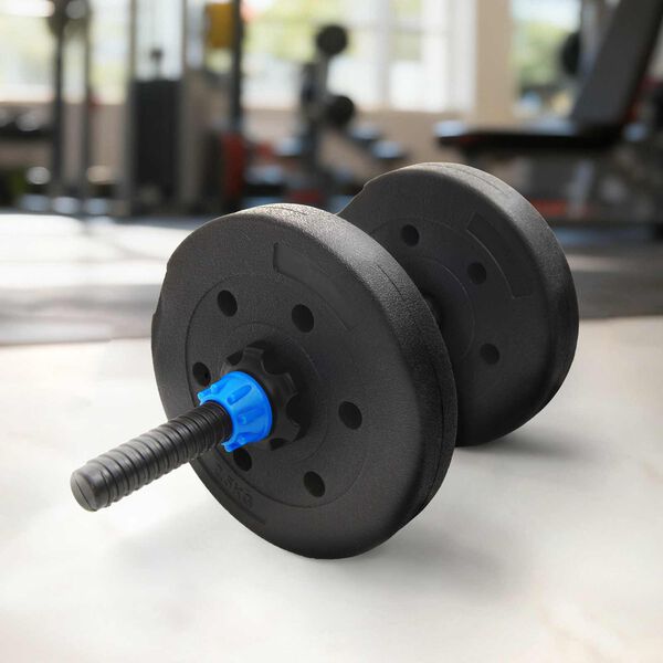 vidaXL Svoriai 4 pcs Juoda &Oslash; 21.5 x 3.8 cm Cementas ir geležies smėlis