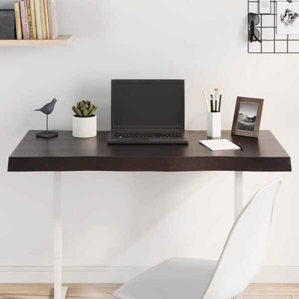 vidaXL Stalvir&scaron;is, tamsiai ruda, 100x60x(2-6) cm, medienos masyvas