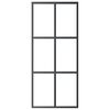 vidaXL Stumdomos durys, juodos, 90x205cm, ESG stiklas ir aliuminis