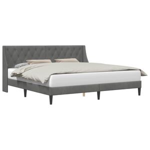 vidaXL Lovos rėmas su galvūgalio Tamsiai pilka 180 x 200 cm Aksomas