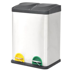 vidaXL &Scaron;iuk&scaron;liadėžė, rū&scaron;iavimui, nerūdij. plienas, su pedalu, 36l