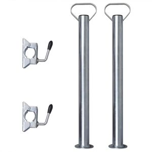 vidaXL 2 atraminiai vamzdeliai ir 2 gnybtai, skirti 48 mm atraminiam ratukui