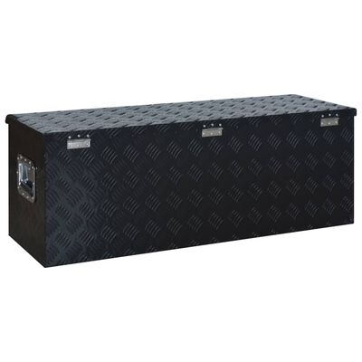 vidaXL Aliuminio dėžė, juoda, 1085x370x400 mm