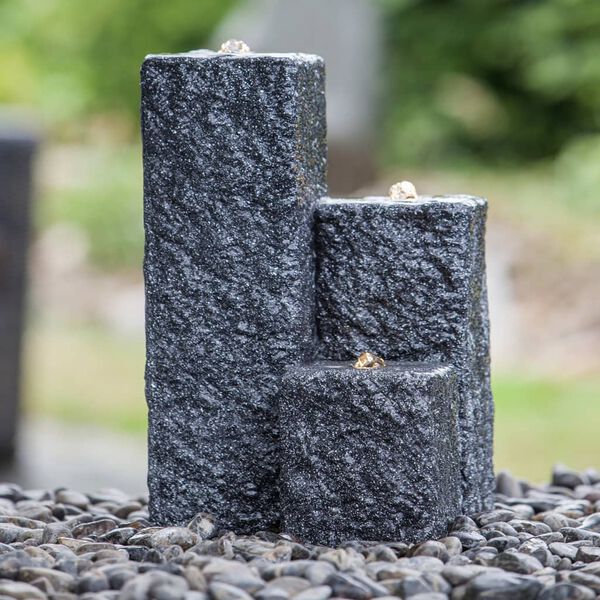 HEISSNER Terasos fontanas su LED Neptun, juodos spalvos, 5/25/40cm