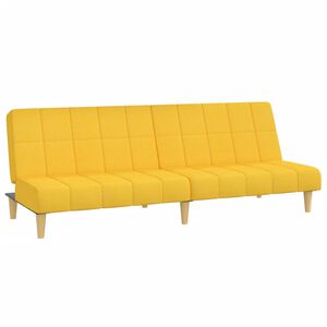 vidaXL Dvivietė sofa-lova, geltonos spalvos, audinys