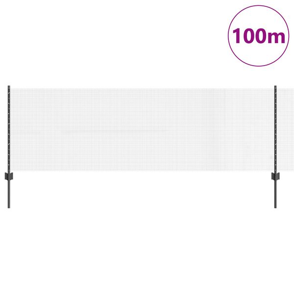 vidaXL Tvora su stulpais Pilka 0,8 x 100 m Plienas ir PVC