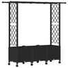 vidaXL Pakeltas lovas su trelėmis ir stogu Juoda 162,5 x 40 x 142 cm