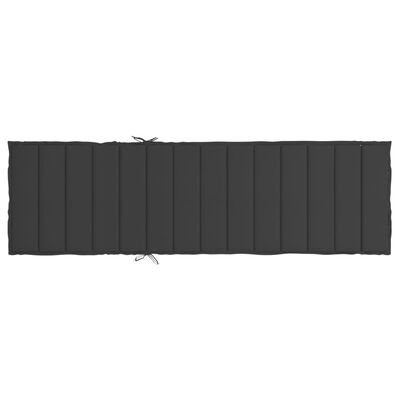 vidaXL Saulės gulto čiužinukas, juodos spalvos, 200x70x3cm, audinys