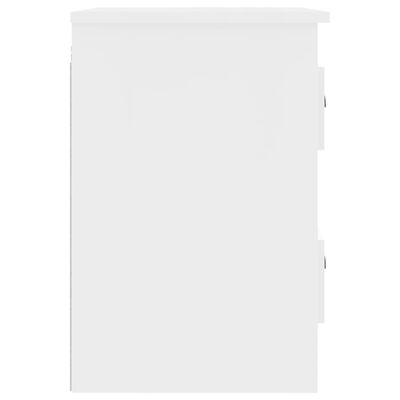 vidaXL Sieninė naktinė spintelė, balta, 41,5x36x53cmcm, blizgi