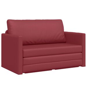 vidaXL Sofa lova 110cm Vyno raudona Dirbtinė Oda