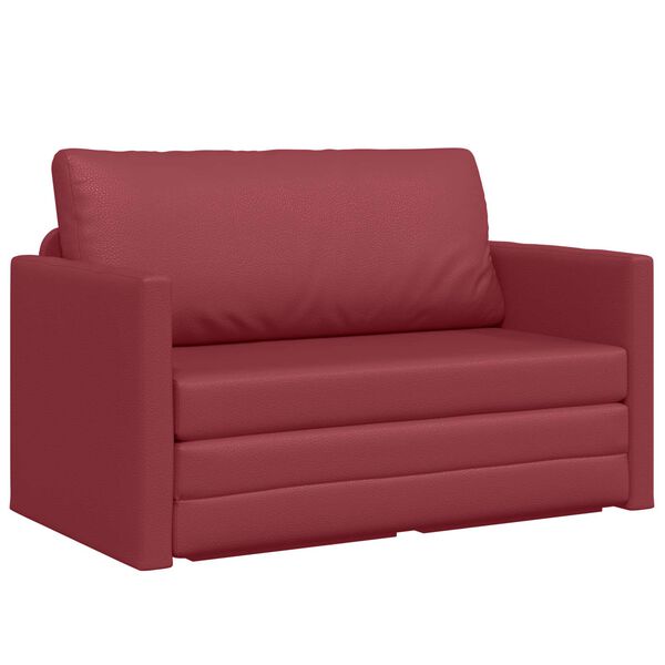 vidaXL Sofa lova 110cm Vyno raudona Dirbtinė Oda