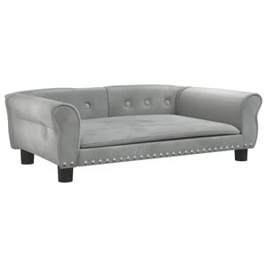 vidaXL Lova &scaron;unims, &scaron;viesiai pilkos spalvos, 95x55x30cm, aksomas