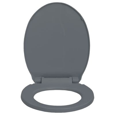 vidaXL Klozeto sėdynė su soft-close mechanizmu, pilkos spalvos, ovali