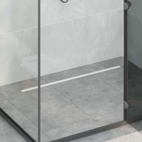 vidaXL 360&deg; Du&scaron;o Nutekėjimas su Plonu Modeliu Sidabro 90 cm