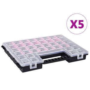 vidaXL Asortimentinės dėžutės, 5vnt., 385x283x50mm, plastikas