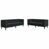 vidaXL Svetainės sofa 2 vnt. Juoda Aksomas