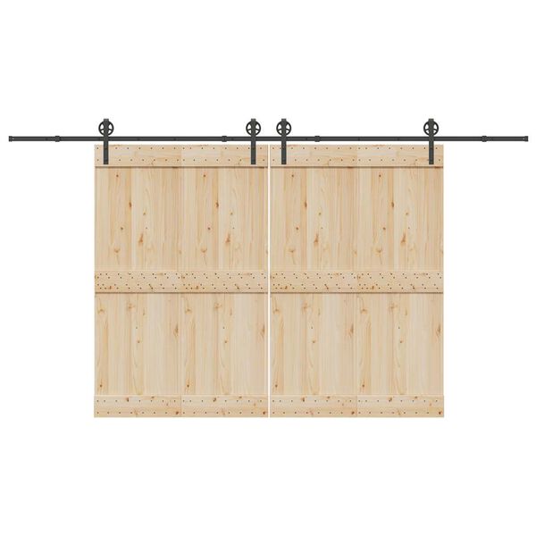 vidaXL Stumdomų durų įrangos rinkinys, juodos sp., 400 cm, plienas