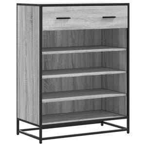vidaXL Spintelė batams, pilka ąžuolo, 75x38x97,5cm, mediena ir metalas