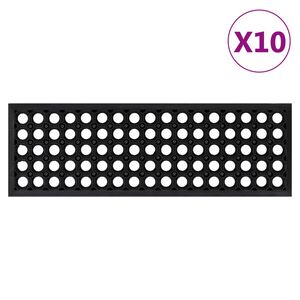 vidaXL Laiptų pakopos, 10vnt., 25x75cm, guma