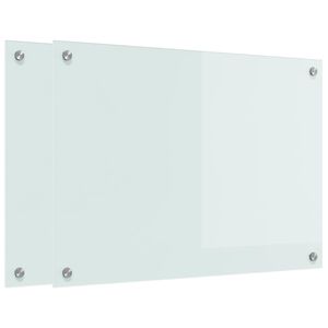 vidaXL Virtuvės atbraila 2 vnt. Balta 70 x 50 cm grūdintas stiklas
