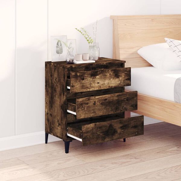 vidaXL &Scaron;oninė spintelė, dūminio ąžuolo, 60x35x70cm, apdirbta mediena