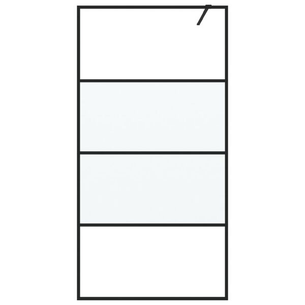 vidaXL Du&scaron;o sienelė, juoda, 100x195cm, ESG stiklas, pusiau matinė