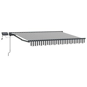 vidaXL Rankinis markizės rėmas su LED Antracito ir baltos 2,5 x 2 m