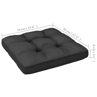 vidaXL Sodo komplektas su pagalvėmis, 2 dalių, juodas, pušies masyvas