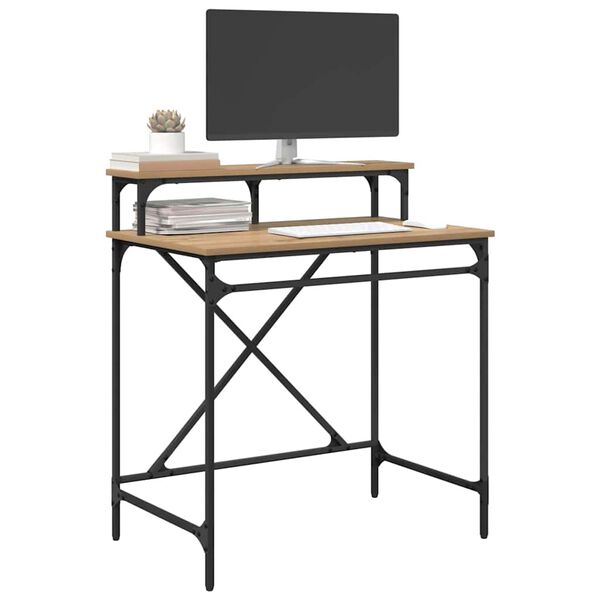 vidaXL Stalas Amatininkų ąžuolas 80 x 50 x 90 cm Apdirbta mediena