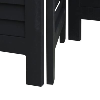 vidaXL Kambario pertvara, 6 segmentai, juoda, paulovnijos mediena