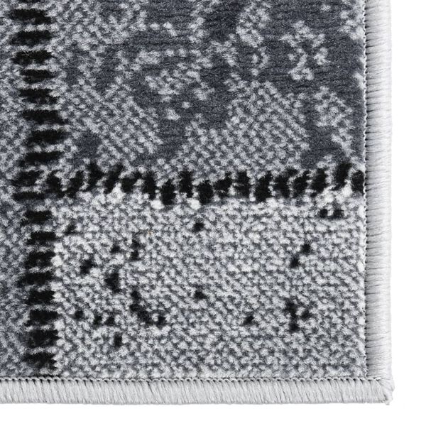 vidaXL Kilimas-takelis, pilkos spalvos, 60x350cm, BCF, su kvadratais