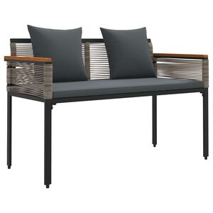 vidaXL Lauko suolas 2 -Seater 117 x 54 x 74.5 cm poliratanas