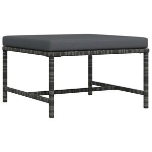 vidaXL Modulinė pakoja su pagalvėle, pilkos spalvos, poliratanas